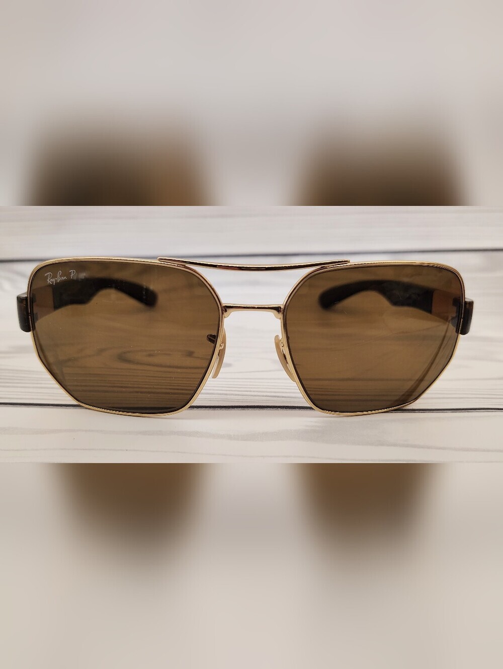 Ray-Ban Gold Frame Brown Lens Unisex Women's Men's Sunglasses
